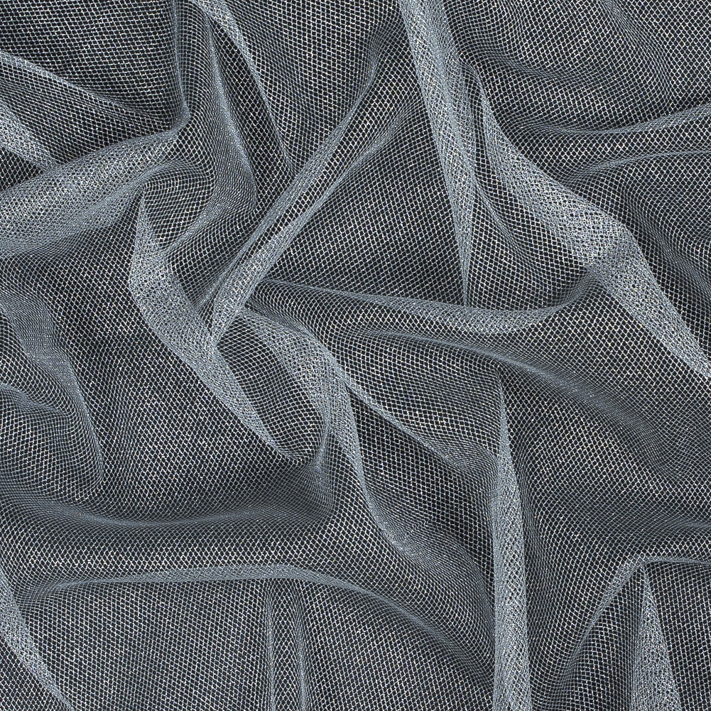 Metallic Silver and White Tulle