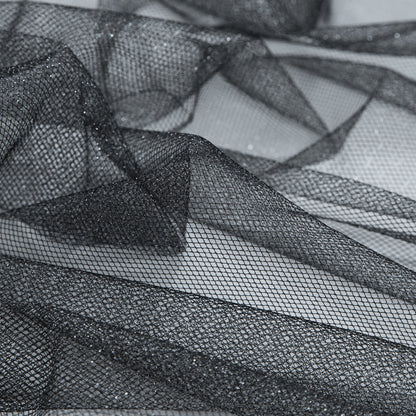 Metallic Tulle - Silver on Black Detail