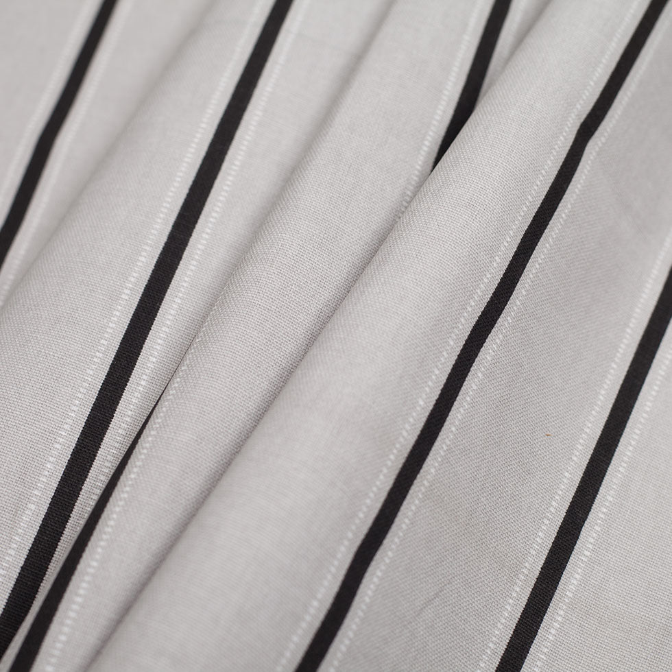 Slate Striped Cotton Canvas Folded