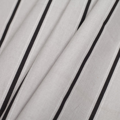Slate Striped Cotton Canvas Folded