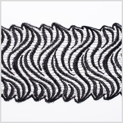 3.5 Metallic Black Lace Trim