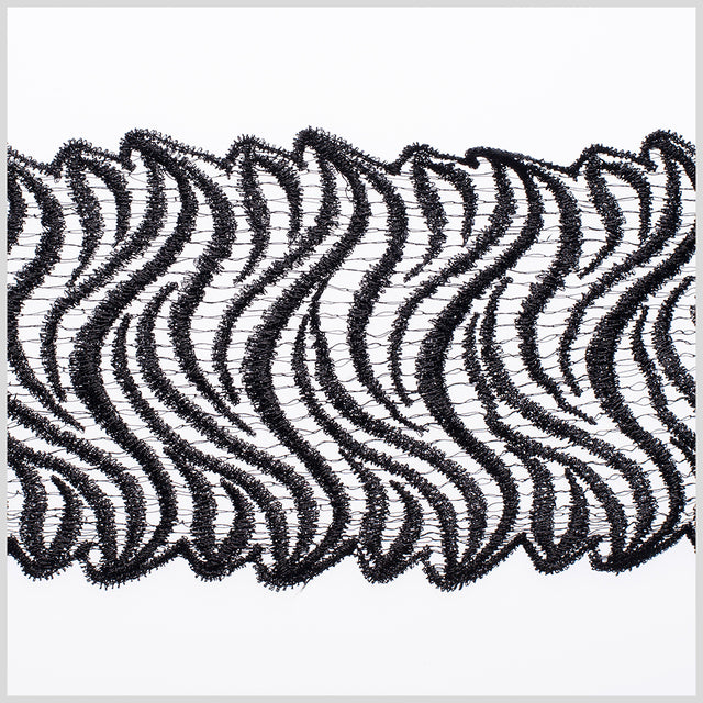 3.5 Metallic Black Lace Trim
