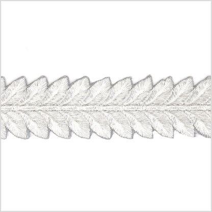 1.5 Metallic Silver Leafy Trim