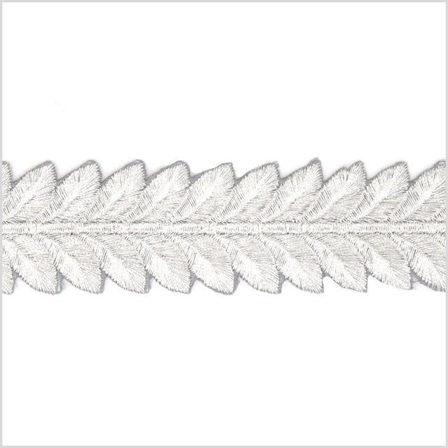 1.5 Metallic Silver Leafy Trim