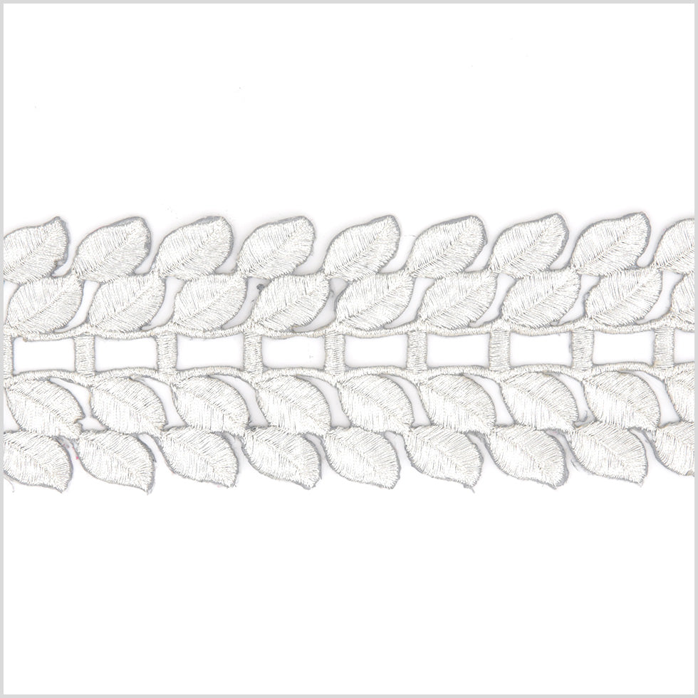 2.75" Metallic Silver Leafy Trim