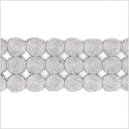 2" Metallic Silver Swirl Trim