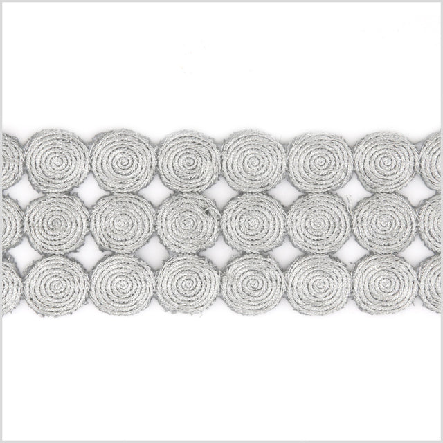 2" Metallic Silver Swirl Trim