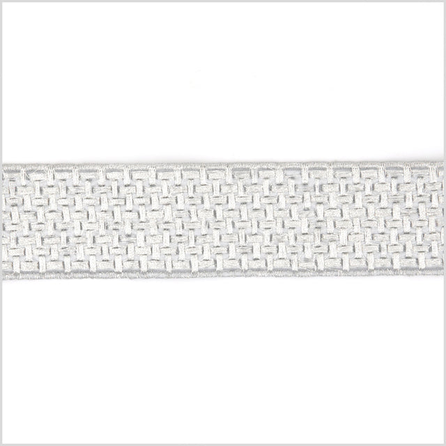 1.5 Metallic Silver Woven Trim