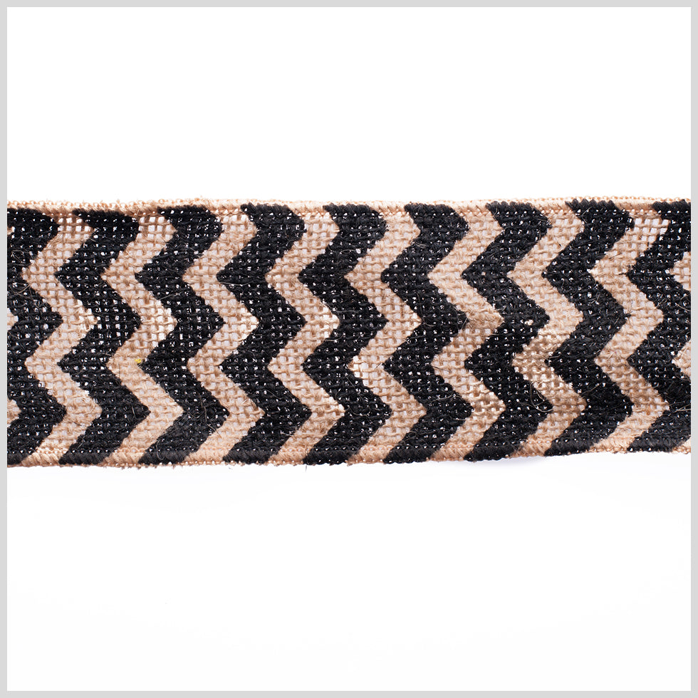 2.5 Black Jute Chrevron Woven Trim