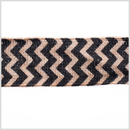 2.5 Black Jute Chrevron Woven Trim