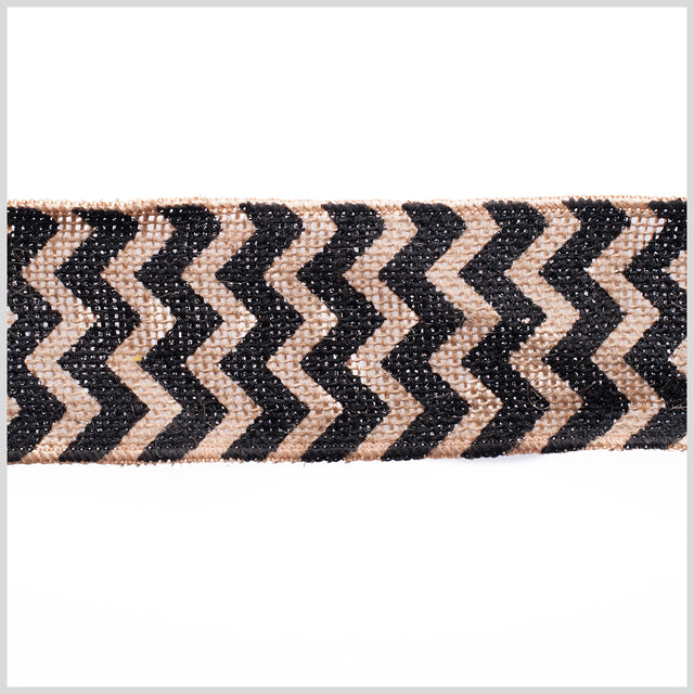 2.5 Black Jute Chrevron Woven Trim