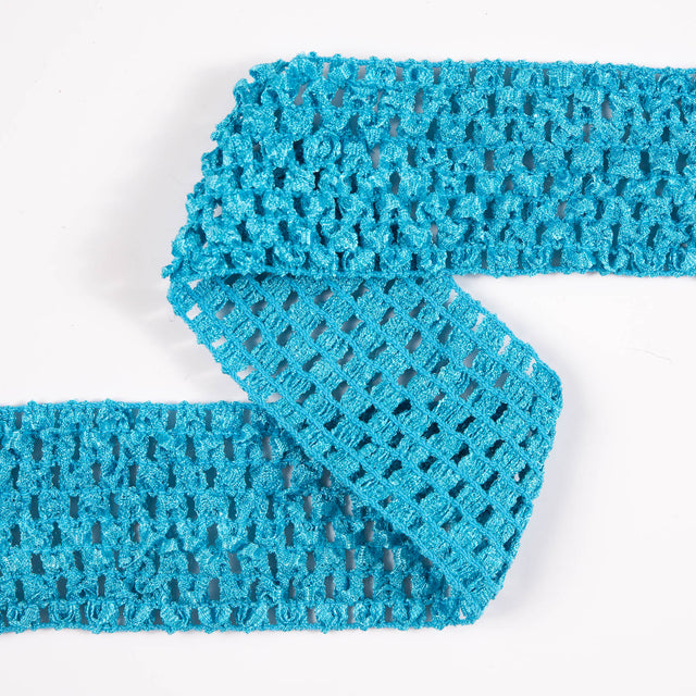 Light Blue Stretch Puckered Crochet Trim - 2