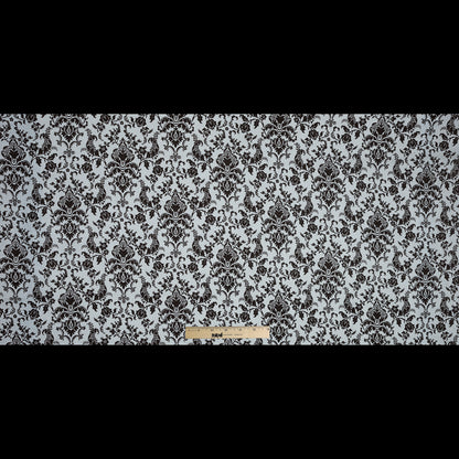 Brown and Lily White Damask Printed Linen Woven Full