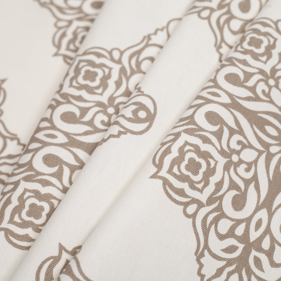 Taupe Light-Weight Printed Cotton Woven - Folded