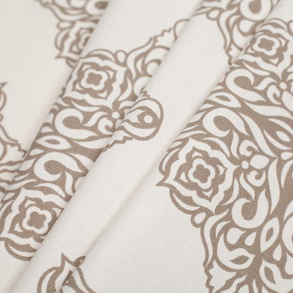 Taupe Light-Weight Printed Cotton Woven - Folded