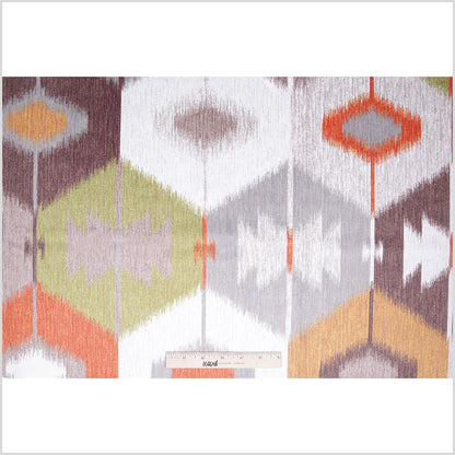 Turkish Orange Ikat Geometric Upholstery Velvet - Full