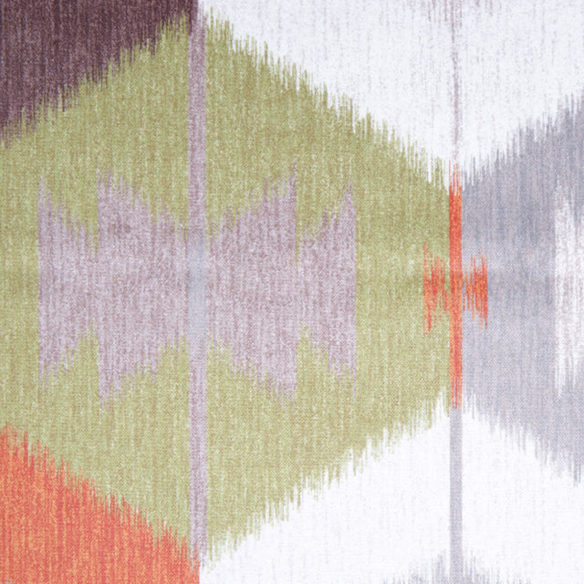 Turkish Orange Ikat Geometric Upholstery Velvet