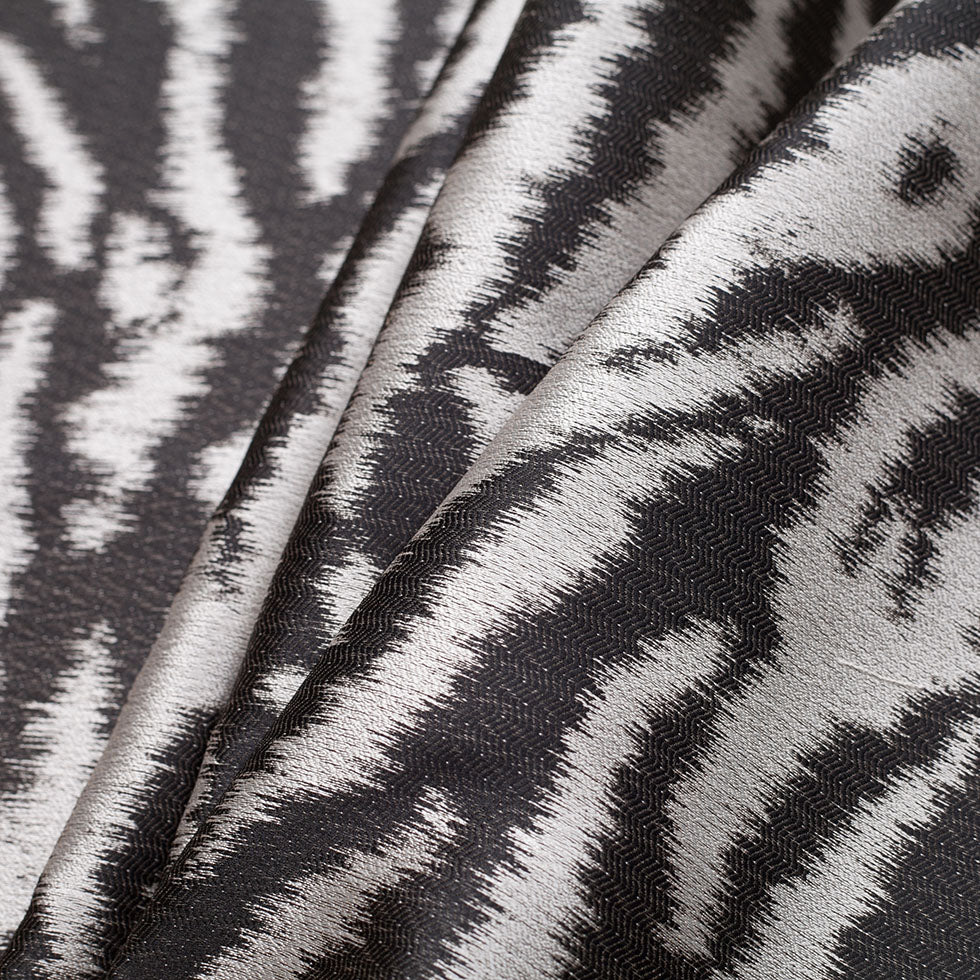 Black Animal Printed Polyester Woven Folded