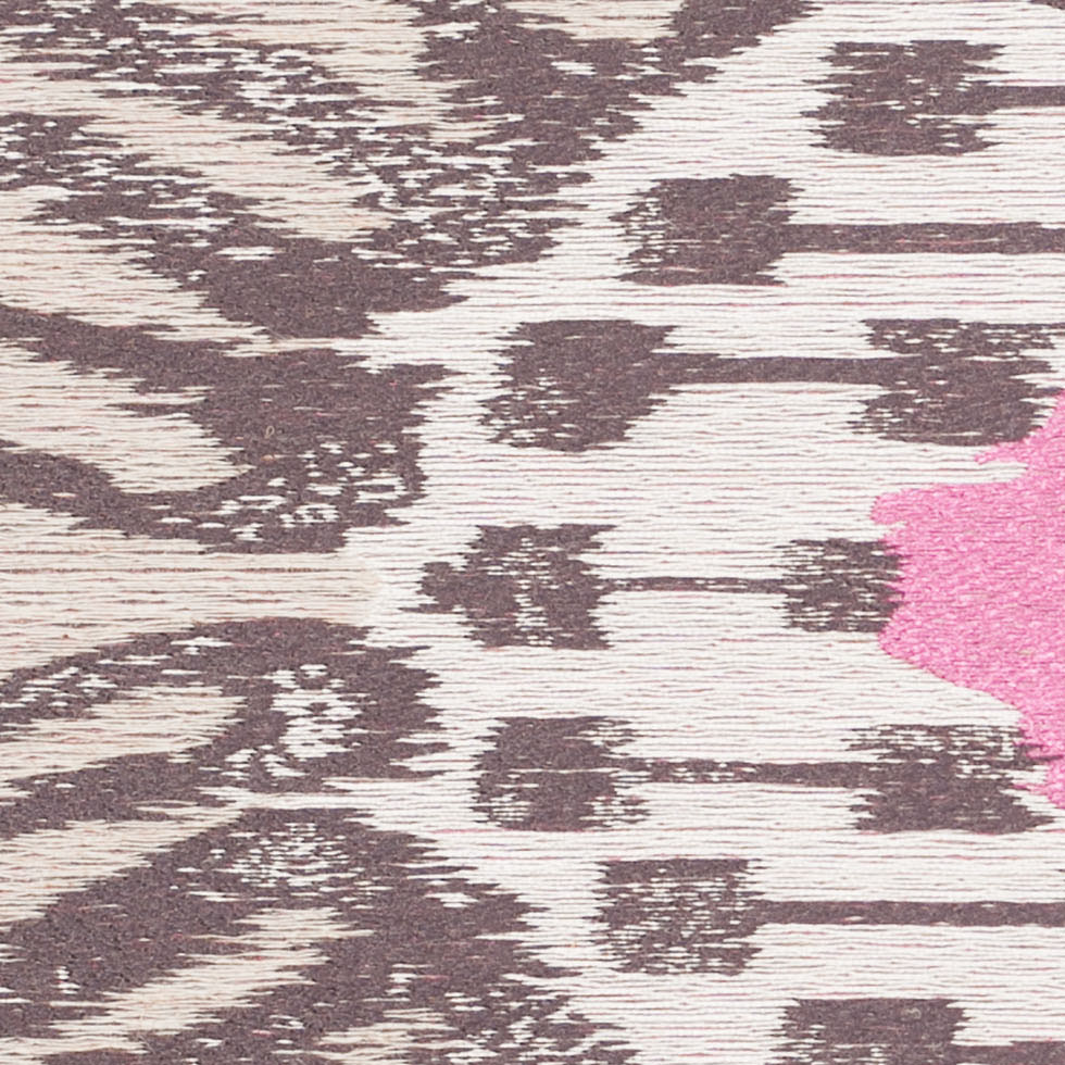 Turkish Pink/Brown Ikat Polyester Woven - Detail