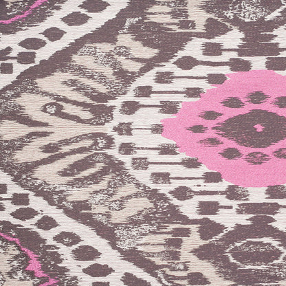 Turkish Pink/Brown Ikat Polyester Woven