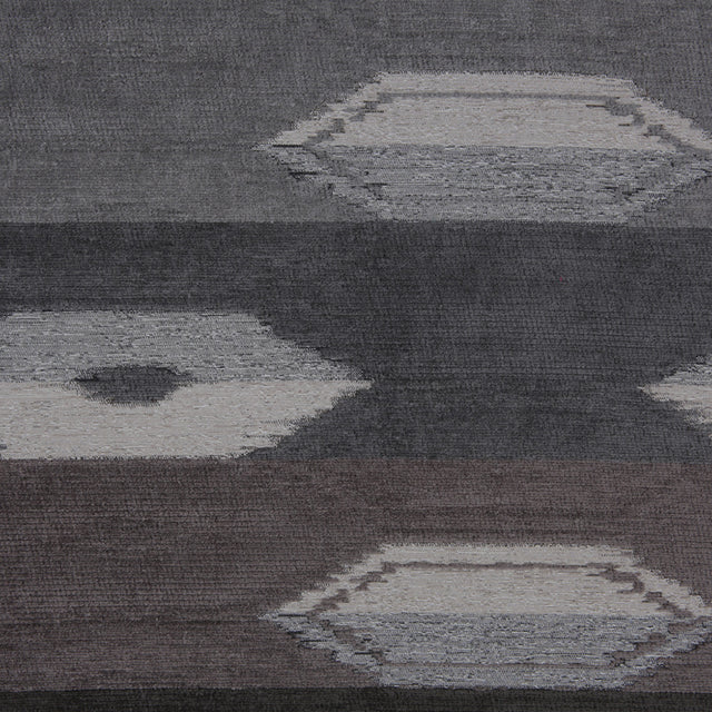 Smoke Geometric Cut Polyester Blended Velvet