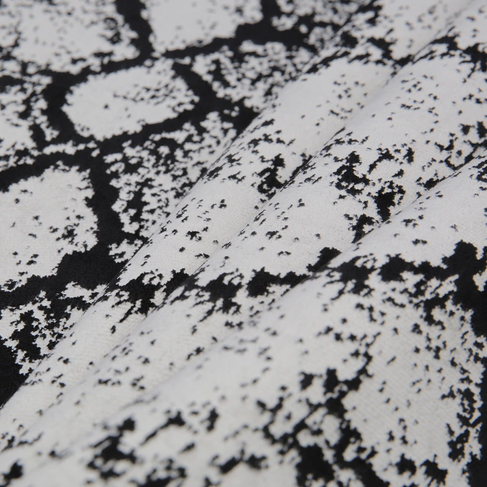 Jet Black Python Polyester-Rayon Velvet - Folded