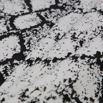 Jet Black Python Polyester-Rayon Velvet - Folded