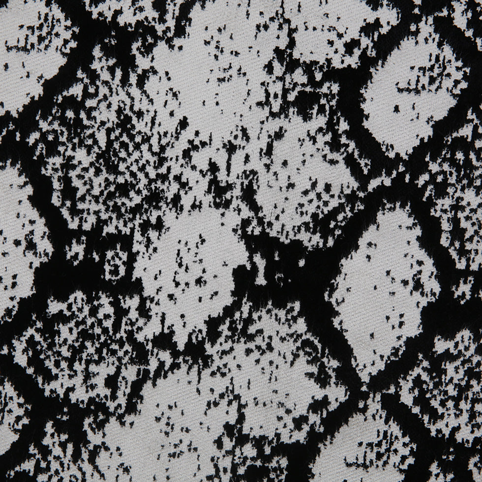 Jet Black Python Polyester-Rayon Velvet - Detail