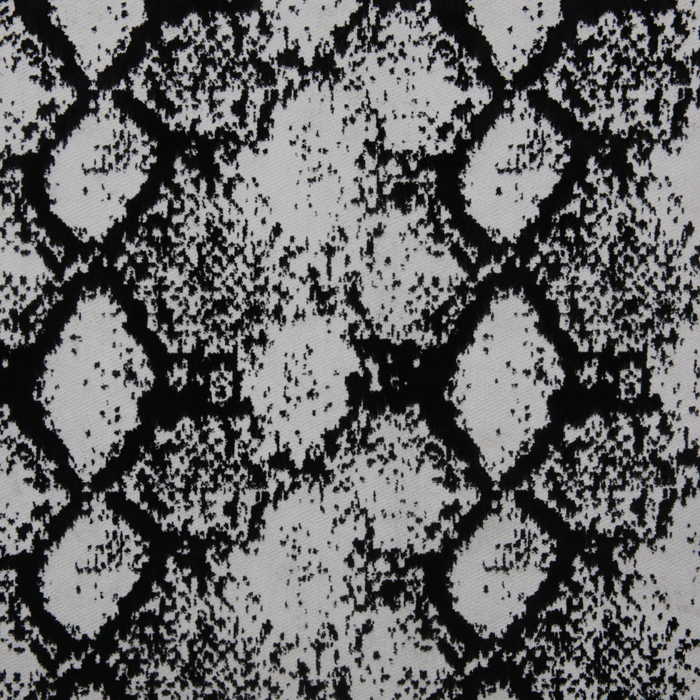Jet Black Python Polyester-Rayon Velvet