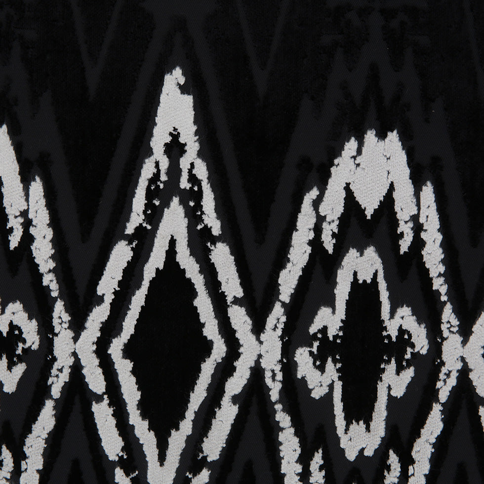 Jet Black Laser Cut Geometric Velvet - Detail