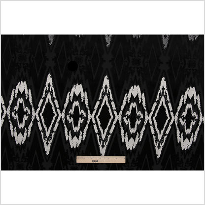 Jet Black Laser Cut Geometric Velvet - Full