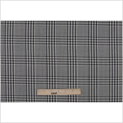 Spanish Charcoal Houndstooth Poly-Cotton Woven - Folded