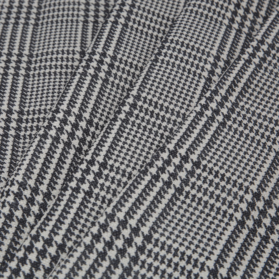 Spanish Charcoal Houndstooth Poly-Cotton Woven - Detail