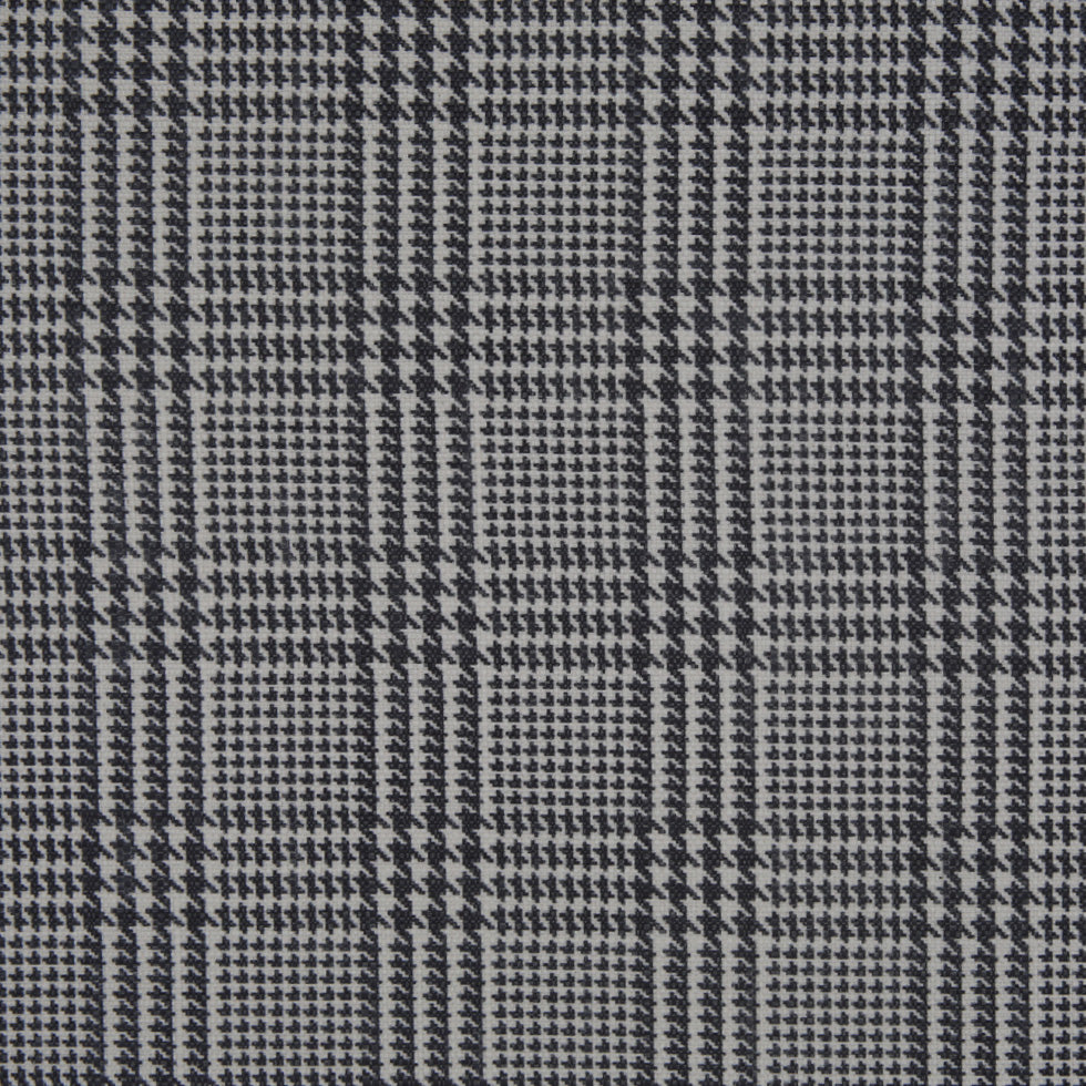 Spanish Charcoal Houndstooth Poly-Cotton Woven