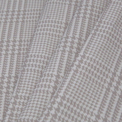 Spanish Beige Houndstooth Poly-Cotton Woven Folded