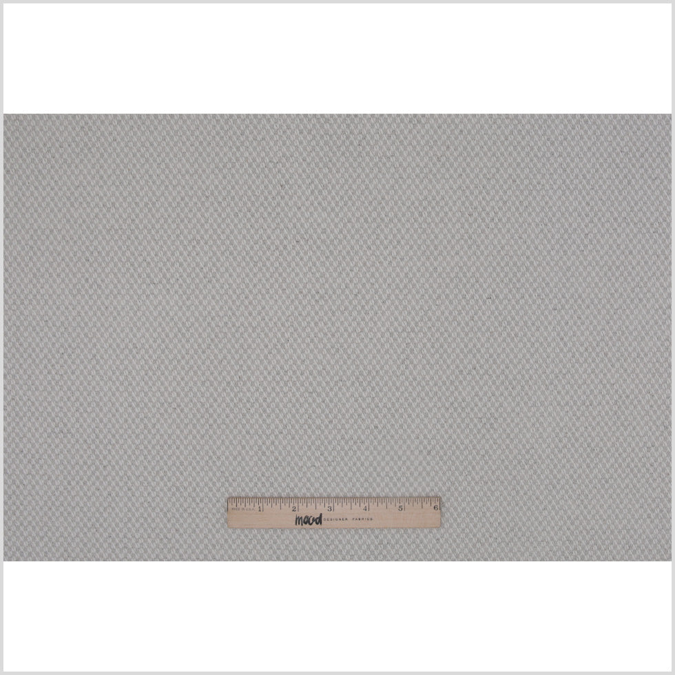 Spanish Light Gray Raised Checks Polyester Blended Woven - Full