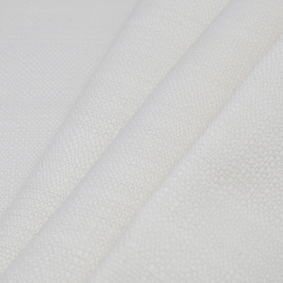Spanish White Textured Polyester Blended Woven Folded