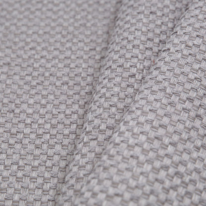 Chrome Novelty Basketweave Upholstery Fabric - Folded