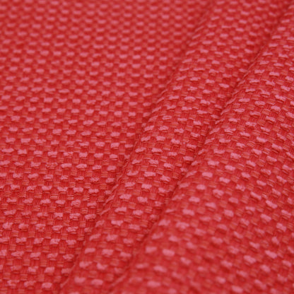 Tomato Red Novelty Basketweave Upholstery Fabric - Folded