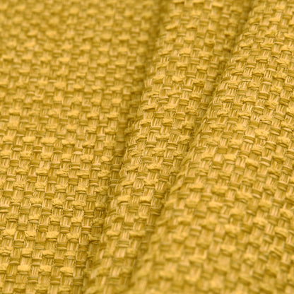 Citron Novelty Basketweave Upholstery Fabric - Folded