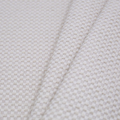 Cream Novelty Basketweave Upholstery Fabric - Folded