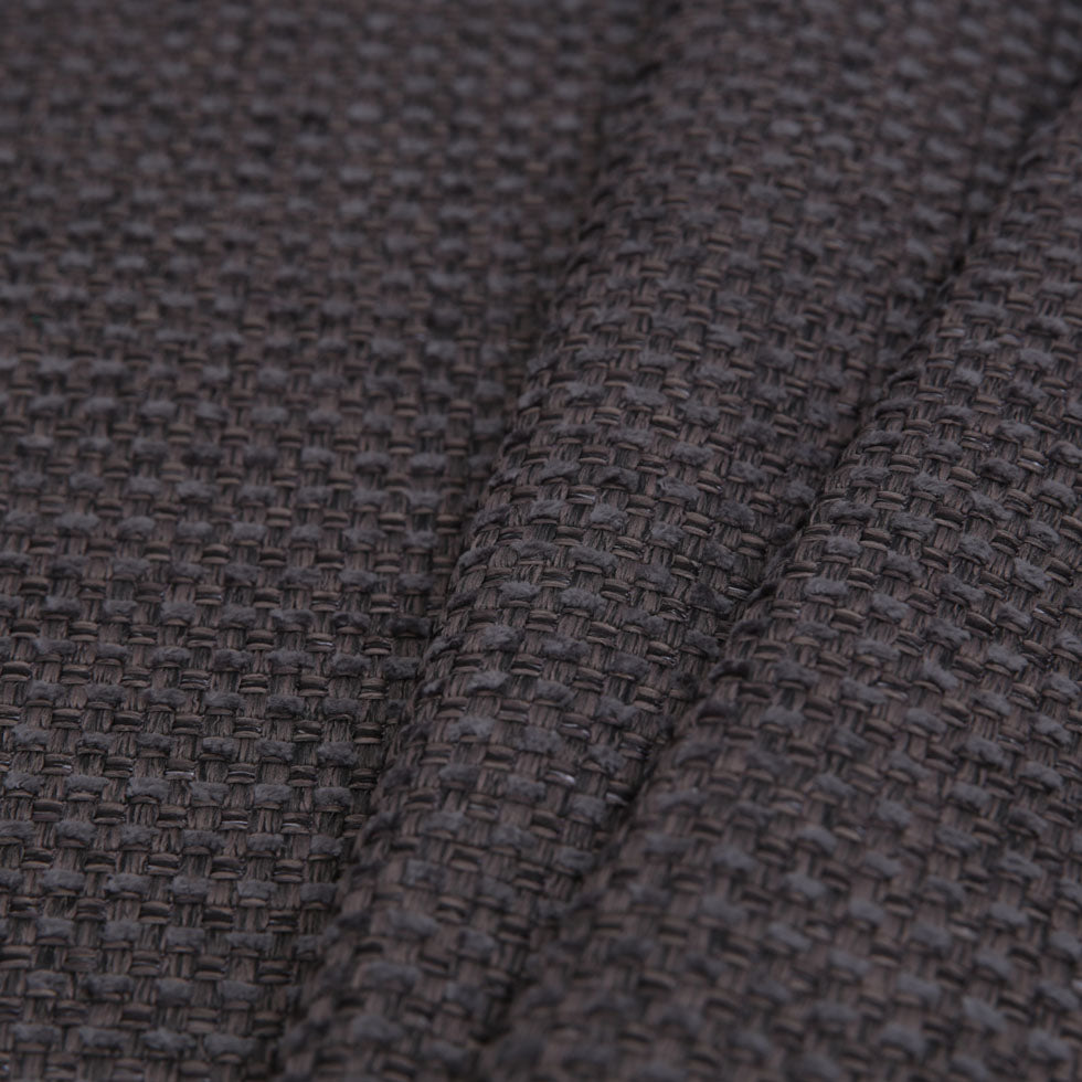 Dark Gray Novelty Basketweave Upholstery Fabric Folded