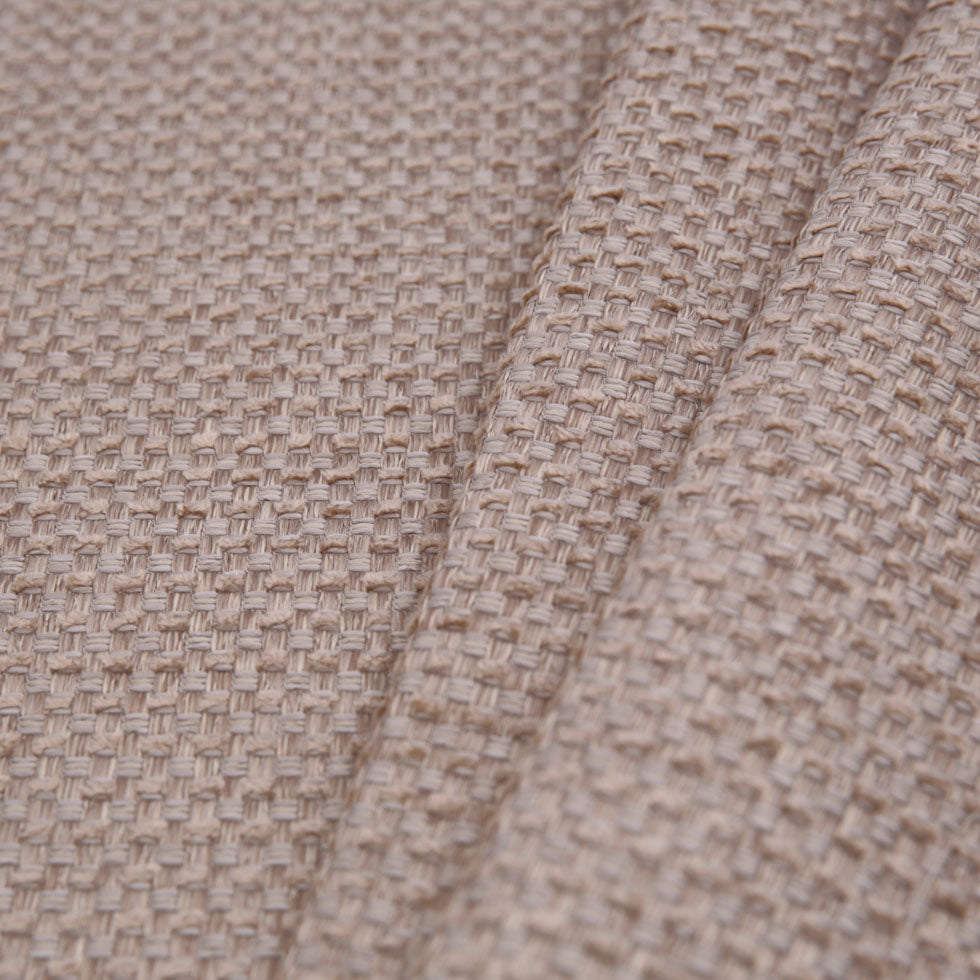 Cement Novelty Basketweave Upholstery Fabric - Folded