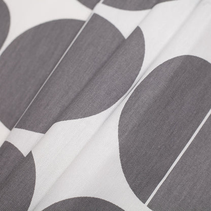 Swedish Gray/White Woven Cotton Print - Folded