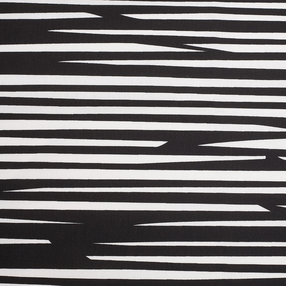 Swedish Black/White Striped Woven Cotton Print