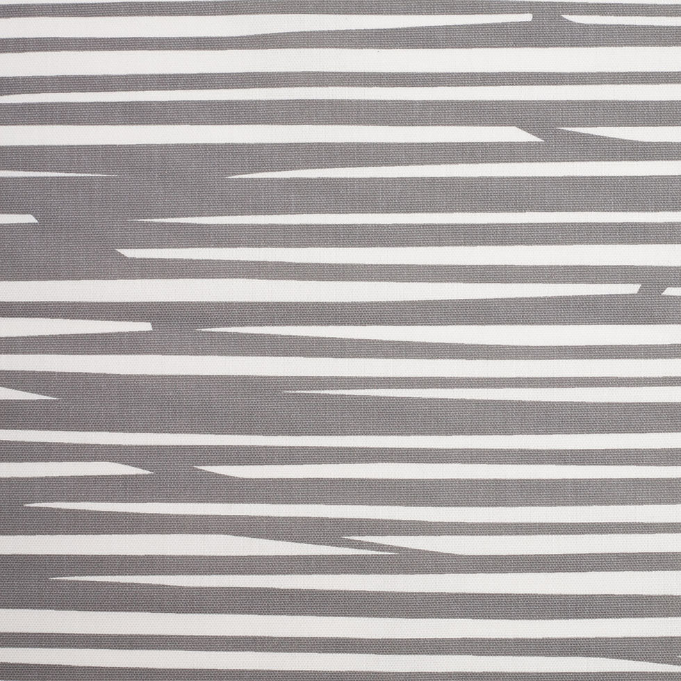 Swedish Gray/White Striped Woven Cotton Print