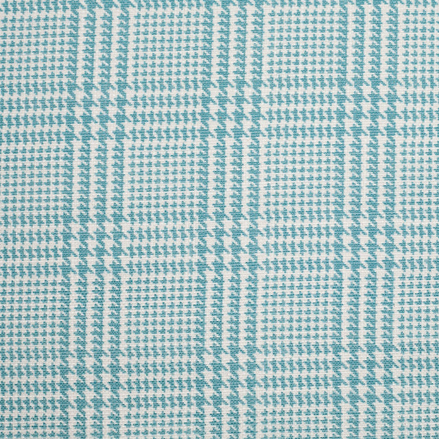 Spanish Spa Blue Houndstooth Poly-Cotton Woven