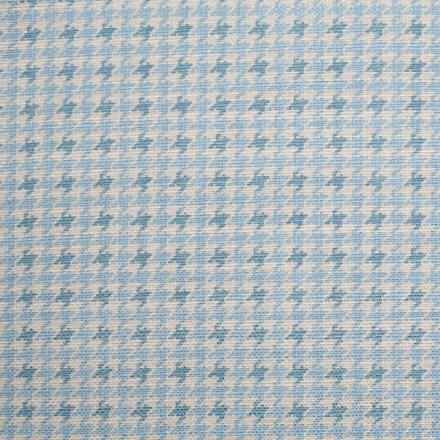 Spanish Baby Blue Houndstooth Poly-Cotton Woven