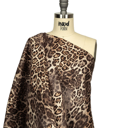 Brown Jaguar Printed Micro-Polyester and Cotton - Spiral