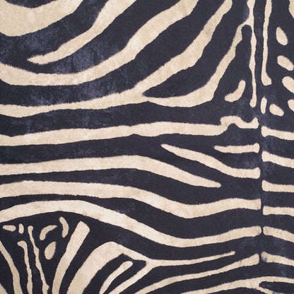 Black/Beige Zebra Printed Micro-Polyester and Cotton